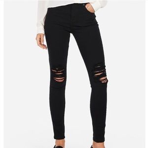 Express black high rise legging jean distressed 18
